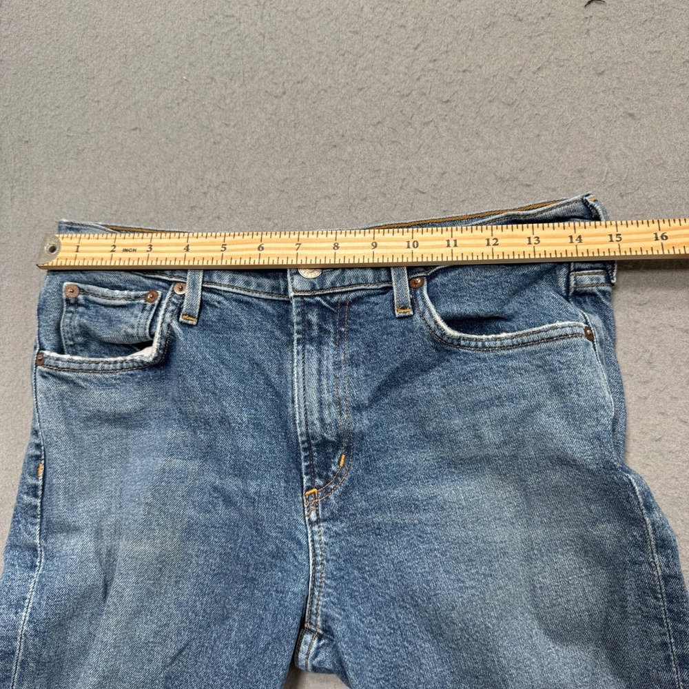 AGOLDE Jeans Women's 28 Blue Denim Straight Leg Mid Rise Classic Fit Distressed - Picture 4 of 7